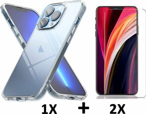 iPhone 13 Pro - Back Cover &amp; 2x Glas - Transparant
