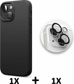 iPhone 13 - Back Cover &amp; Camera Lens Glas - Zwart