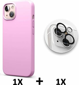 iPhone 13 - Back Cover &amp; Camera Lens Glas - Roze