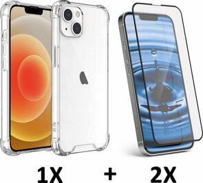 iPhone 13 Mini - Anti Shock &amp; 2x Full Glas - Transparant