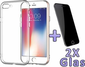 iPhone 7-8 - Back Cover &amp; 2X Glas - Transparant