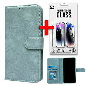 iPhone 16 Plus - Book Case &amp; Glas - Licht Blauw