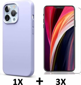 iPhone 13 Pro - Back Cover &amp; 3x Glas - Paars