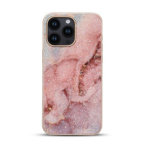 iPhone 14 Pro - Diamant Marmer Glitter - Roze