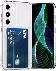 Samsung Galaxy S25 - Transparant - Anti Shock Back Cover met Kaarthouder