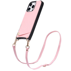 iPhone 16 Pro - Roze - Back Cover met Bandje
