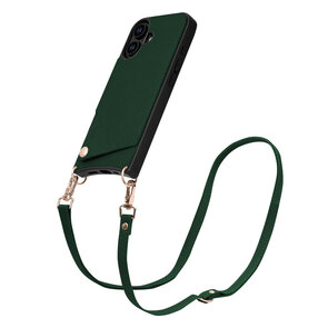 iPhone 16 Plus - Groen - Back Cover met Bandje