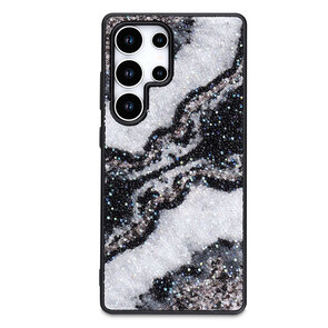 Samsung S24 Ultra - Diamant Marmer Glitter - Zwart