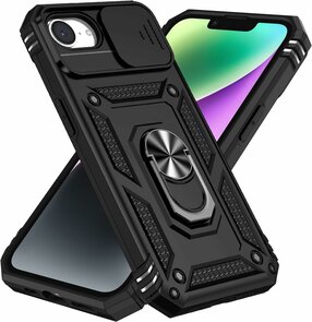 iPhone 16e - Zwart - Armor Kickstand &amp; Camera Bescherming