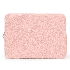Teddy Sleeve Bag - Laptophoes &amp; Tablet 13 inch - Roze