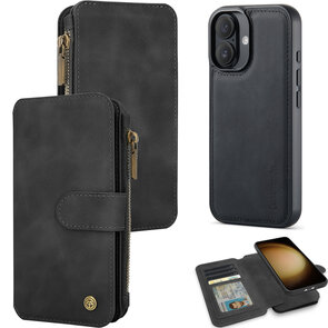 iPhone 16 Plus - Charcoal Gray - 2 in 1 Rits Book Case