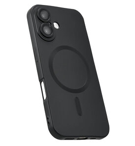 iPhone 16 - Zwart - Matte Siliconen MagSafe Back Cover