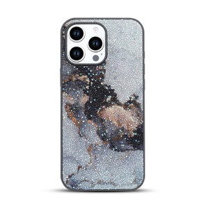 iPhone 16 Pro - Diamant Marmer Glitter - Grijs
