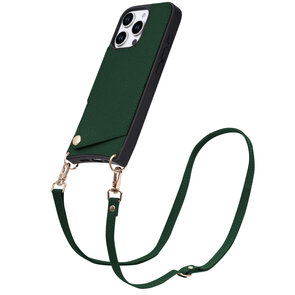 iPhone 16 Pro - Groen - Back Cover met Bandje
