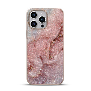 iPhone 16 Pro - Diamant Marmer Glitter - Roze