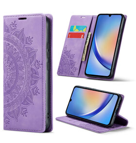 Samsung S24 Ultra Bright Lila - Mandala Book Case