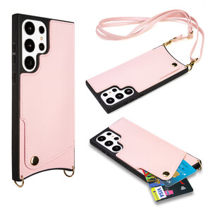 Samsung S23 Ultra Roze - Back Cover met Bandje