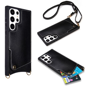 Samsung S23 Ultra Zwart - Back Cover met Bandje