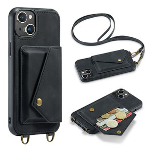 iPhone 15 Plus Charcoal Gray - Back Cover met Koord