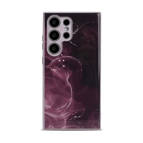 Samsung S24 Ultra Rood - MagSafe TPU Marmer