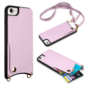 iPhone SE (2022 / 2020) - iPhone 7 &amp; 8 Paars - Back Cover met Bandje