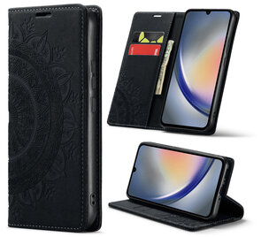 Samsung S24 Ultra Charcoal Gray - Mandala Book Case