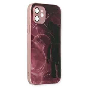 iPhone 12 Rood - MagSafe TPU Marmer
