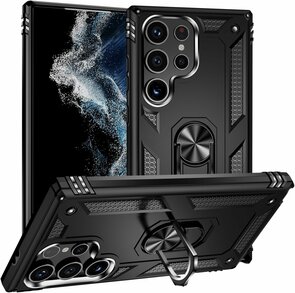 Samsung S24 Ultra Zwart - Armor met Kickstand Ring