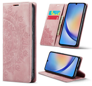 Samsung S24 Pale Pink - Mandala Book Case
