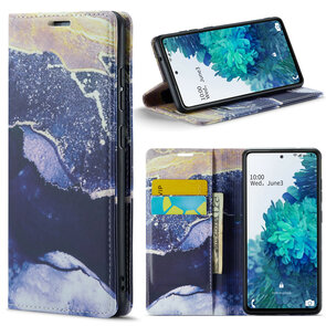 Samsung S20 FE Blue Sodalite - Marmer Book Case