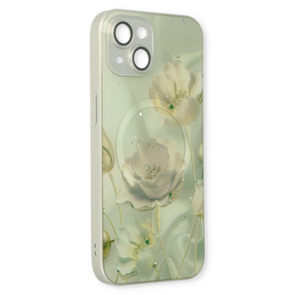 iPhone 14 Groen - MagSafe TPU Marmer