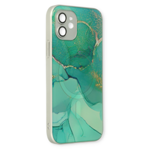 iPhone 12 Blauw - MagSafe TPU Marmer