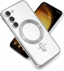 Samsung S23 FE Zilver - TPU Back Cover - Geschikt voor Magsafe