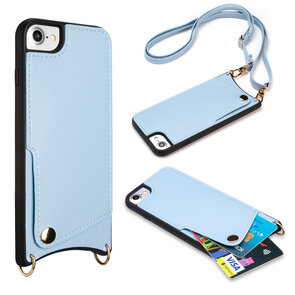 iPhone SE (2022 / 2020) - iPhone 7 &amp; 8 Blauw - Back Cover met Bandje