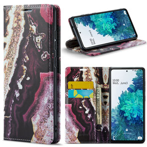 Samsung S21 FE Magenta Eudialyte - Marmer Book Case