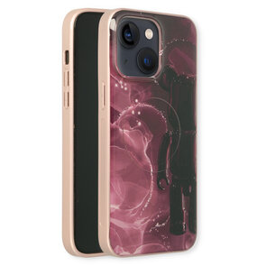 iPhone 15 Plus Rood - MagSafe TPU Marmer