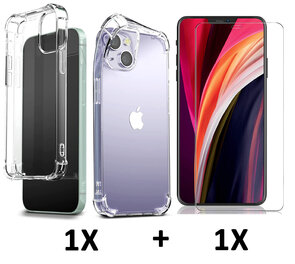 iPhone 15 Plus - Extra Stevig Anti Shock &amp; Glas - Transparant