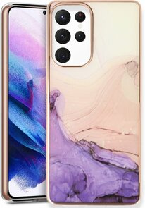 Samsung S23 Ultra - Marmer Back Cover - Paars