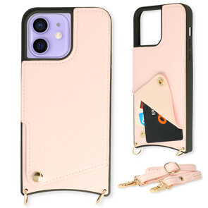 iPhone 12 &amp; 12 Pro Roze - Back Cover met Bandje