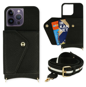 iPhone 14 Pro Zwart - Back Cover met Band