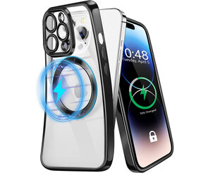 iPhone 14 Pro Zwart - TPU Back Cover Geschikt voor Magsafe