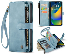 iPhone 14 Pro Aqua Blue - Book Case met Rits