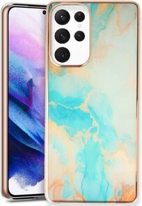 Samsung S23 Ultra - Marmer Back Cover - Aqua