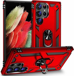 Samsung S23 Ultra Rood - Armor met Kickstand Ring