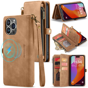 iPhone 15 Plus Sienna Brown- MagSafe Book Case met Rits