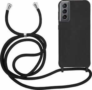 Samsung S21 FE Zwart - TPU Back Cover met Koord