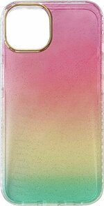 iPhone 11 - Regenboog Glitter Back Cover - Roze &amp; Geel