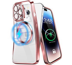 iPhone 14 Pro Roze - TPU Back Cover Geschikt voor Magsafe