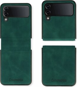 Samsung Z Flip 4 Emerald Green - Kunstlederen Back Cover