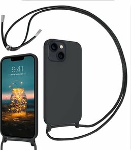 iPhone 14 Pro Zwart - TPU Back Cover met Koord